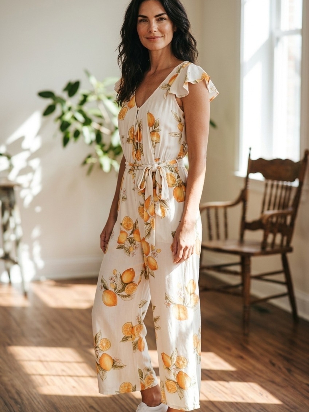 For Love & Lemons Cream Limonata Jumpsuit
